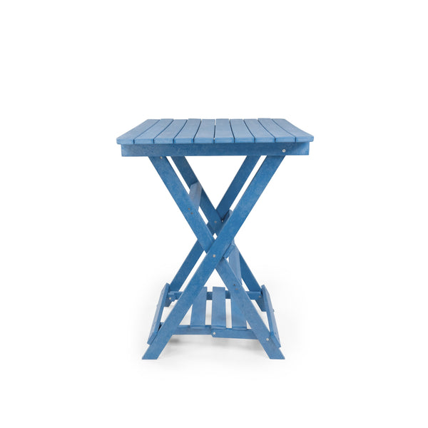 English Elm Summit Ridge Recycled Hdpe Outdoor Folding Bar Table Weather Resistant Eco Patio Blue B2745P409711