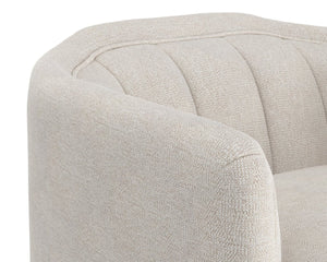 Sunpan BIRRIT Swivel Armchair - Contemporary Comfort in Alaska Greige Fabric with 360° Movement & Style 111738