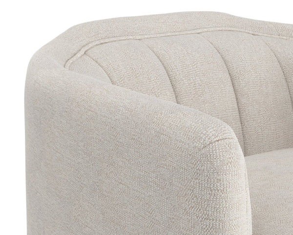 Sunpan BIRRIT Swivel Armchair - Contemporary Comfort in Alaska Greige Fabric with 360° Movement & Style 111738