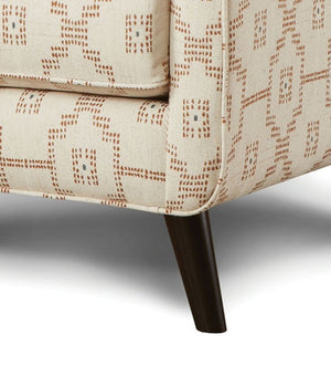 English Elm Double Pixel Woven Accent Chair with Foam Padding, Track Arms, Tapered Dark Wood Legs, Transitional Style B2741P376978