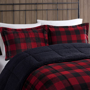 English Elm King Alton Plush to Sherpa Comforter Set - Reversible Cabin Cozy, Hypoallergenic, OEKO-TEX Certified, Machine Washable B035100500