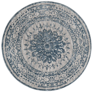 Unique Loom Aberdeen Derbyshire Machine Made Medallion Rug Light Blue, Gray 5' 3" x 5' 3"