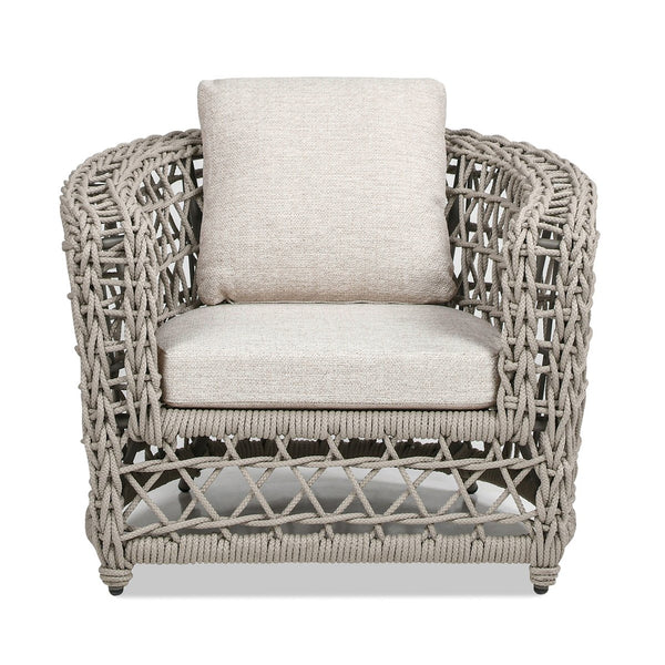 English Elm Jennifer Taylor Home - Everly Barrel Patio Arm Chair with 37.5" W Woven Olefin Frame, Quick-Dry Foam & Removable Covers B2719P245982