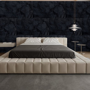 English Elm 3d Faux Rock Stone Polyurethane Wall Panels Lightweight Waterproof Interior Accent Set Antique Black W347P464225