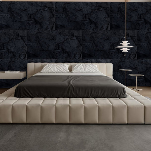 English Elm 3d Faux Rock Stone Polyurethane Wall Panels Lightweight Waterproof Interior Accent Set Antique Black W347P464225