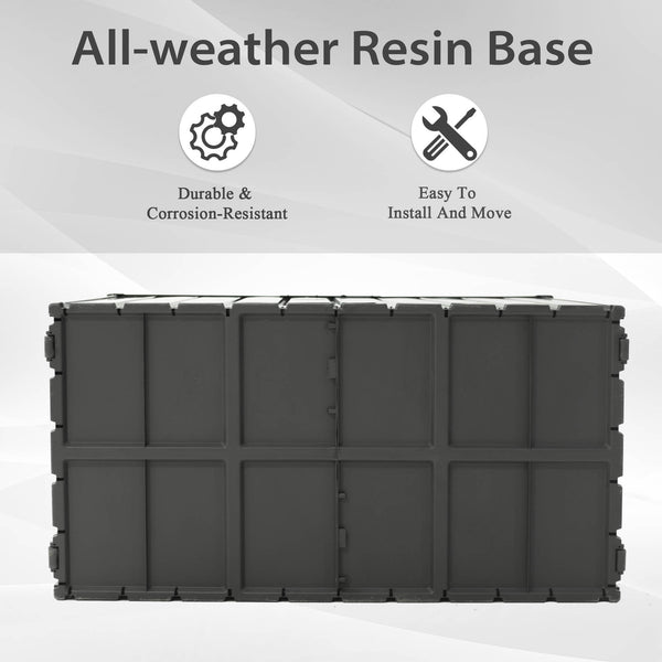 English Elm 100 Gallon Galvanized Steel Outdoor Deck Box Lockable Waterproof Patio Storage Bench W1859131746