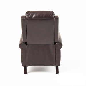 English Elm Christopher Knight Home® - Fabric Burgundy Recliner Chair Mid-Century PU Leather Pushback Sofa with Tufted Cushion, Compact Comfort 57574.00BDY