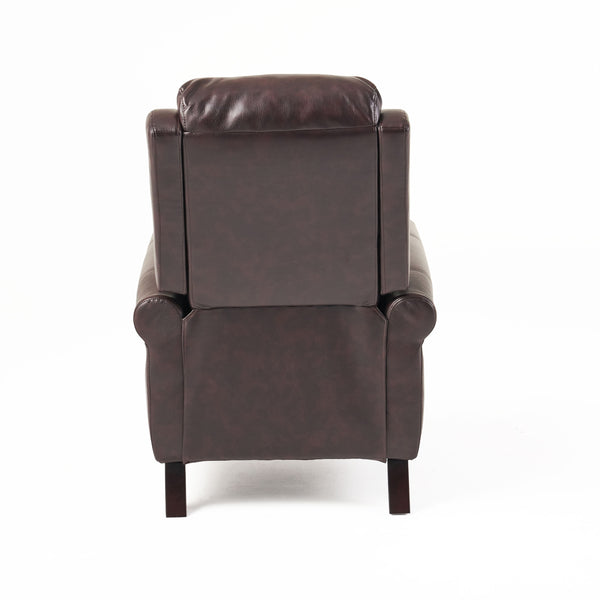 English Elm Christopher Knight Home® - Fabric Burgundy Recliner Chair Mid-Century PU Leather Pushback Sofa with Tufted Cushion, Compact Comfort 57574.00BDY