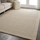 Nourison Perris PERR1 Handmade Woven No Border Indoor Only Contemporary  Rug Taupe, Taupe 100% Wool 99446224040