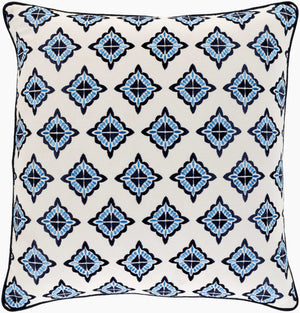 Surya Fenna 22"L X 22"W Coastal Accent Pillow – Durable, Stylish Beach-inspired Decor For Your Home! Ivory Cotton,Cotton Fen001-2222p