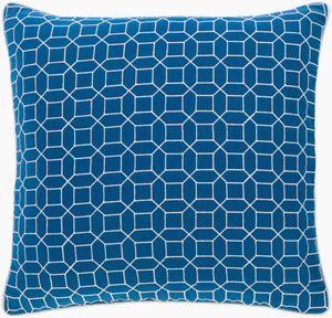 Surya Fenna 22"L X 22"W Coastal Accent Pillow – Durable, Stylish Beach-inspired Decor For Your Home! Blue Cotton,Cotton Fen002-2020d