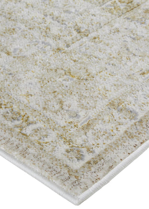 Feizy Rugs Aura Contemporary High-low Pile Rug In Gold And Champagne - Durable, Elegant Design For Any Space Ivory,Gold Polyester,Polypropylene Aur3734fbrngldg22