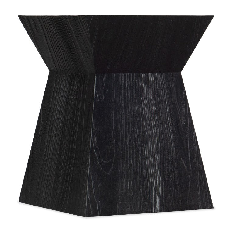 Hooker Furniture Linville Shou Sugi Ban End Table — Sculptural Hourglass Accent Table, Solid Wood Shadow Finish (24") 6150-80115-99