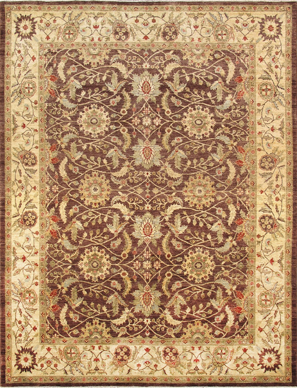 Pasargad Home Denver Hand-knotted Lamb's Wool Area Rug - Elegant Floral Design For Any Room   Pmg-330 9x12