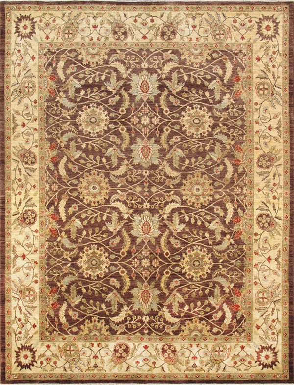Pasargad Home Denver Hand-knotted Lamb's Wool Area Rug - Elegant Floral Design For Any Room   Pan-614 8x10