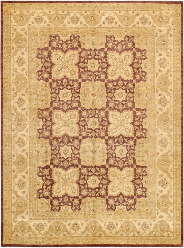 Pasargad Home Denver Hand-knotted Lamb's Wool Area Rug - Elegant Floral Design For Any Room   Panf-6001 Plum 9x12