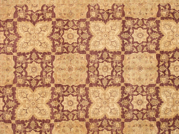 Pasargad Home Denver Hand-knotted Lamb's Wool Area Rug - Elegant Floral Design For Any Room   Panf-6001 Plum 9x12