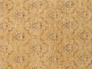 Pasargad Home Denver Hand-knotted Lamb's Wool Area Rug - Elegant Floral Design For Any Room   Pkb-1357 Gold 9x11
