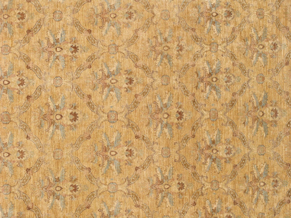 Pasargad Home Denver Hand-knotted Lamb's Wool Area Rug - Elegant Floral Design For Any Room   Pkb-1357 Gold 9x11