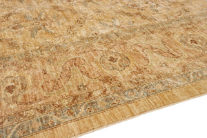 Pasargad Home Denver Hand-knotted Lamb's Wool Area Rug - Elegant Floral Design For Any Room   Pkb-1357 Gold 9x11