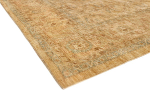 Pasargad Home Denver Hand-knotted Lamb's Wool Area Rug - Elegant Floral Design For Any Room   Pkb-1357 Gold 9x11