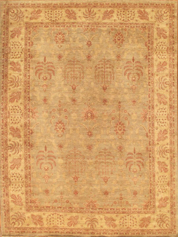 Pasargad Home Denver Hand-knotted Lamb's Wool Area Rug - Elegant Floral Design For Any Room   Pkb-1486 L.Blue10x14