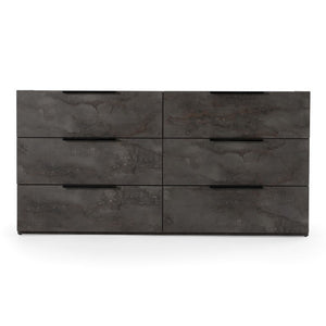 VIG Furniture Ferrara Volcano Oxide Grey Dresser With 6 Soft-Close Drawers, Italian Craftsmanship & Rustic Chic Finish VGACFERRARA-DRS