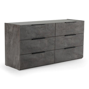 VIG Furniture Ferrara Volcano Oxide Grey Dresser With 6 Soft-Close Drawers, Italian Craftsmanship & Rustic Chic Finish VGACFERRARA-DRS