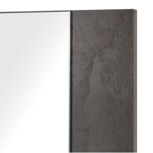 VIG Furniture Ferrara Volcano Oxide Grey Mirror — Italian-Made Offset Rectangular Design, Textured Veneer Focal Point VGACFERRARA-MIR