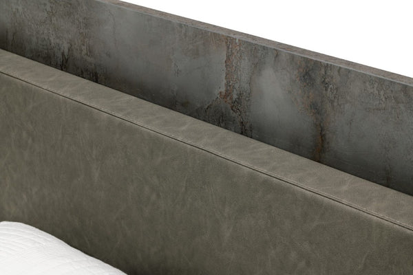 VIG Furniture Ferrara Modern Volcano Oxide Grey Queen Bed With Nightstands — Italian Design, Faux Leather, Storage VGACFERRARA-BED-2NS-SET-Q