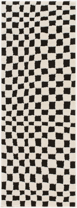 Livabliss Freud Turkey Woven High Pile Runner Rug for Hallways Entryways and Kitchen Corridors Black, Ivory 2'7" x 7'3" FEU2302-2773