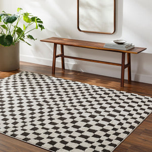 Livabliss Freud Turkey Woven High Pile Runner Rug for Hallways Entryways and Kitchen Corridors Black, Ivory 9'2" x 12' FEU2302-9212
