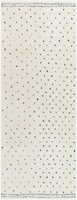 Livabliss Freud Turkish Polyester High Pile Runner Rug for Hallways Entryways and Narrow Rooms Ivory, Black 2'7" x 7'3" FEU2303-2773