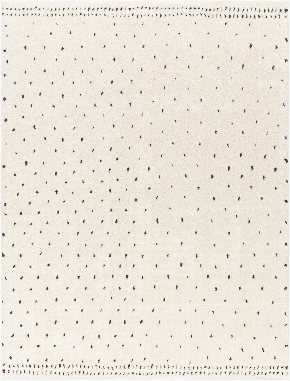 Livabliss Freud Turkish Polyester High Pile Runner Rug for Hallways Entryways and Narrow Rooms Ivory, Black 5'3" x 7' FEU2303-537