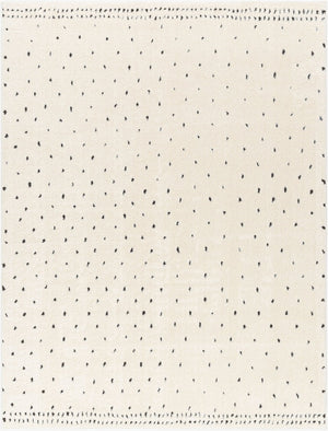 Livabliss Freud Turkish Polyester High Pile Runner Rug for Hallways Entryways and Narrow Rooms Ivory, Black 5'3" x 7' FEU2303-537