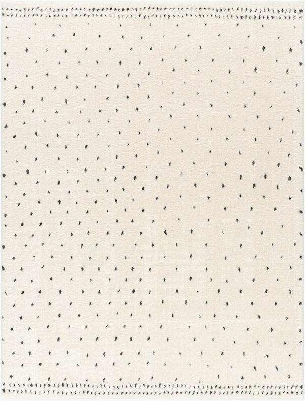 Livabliss Freud Turkish Polyester High Pile Runner Rug for Hallways Entryways and Narrow Rooms Ivory, Black 5'3" x 7' FEU2303-537