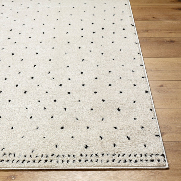 Livabliss Freud Turkish Polyester High Pile Runner Rug for Hallways Entryways and Narrow Rooms Ivory, Black 2'7" x 7'3" FEU2303-2773