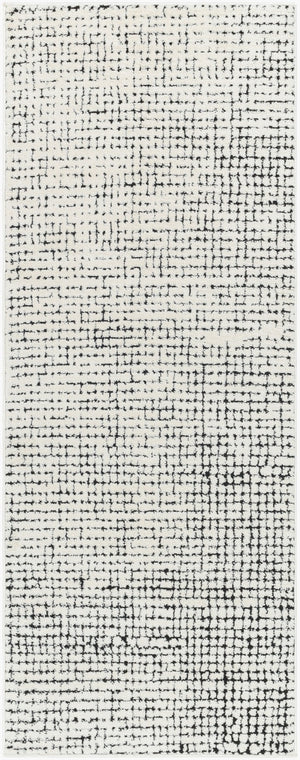 Livabliss Freud High Pile Polyester Area Rug Woven in Turkey for Entryways and Bedside Spaces Ivory, Black 2'7" x 7'3" FEU2305-2773