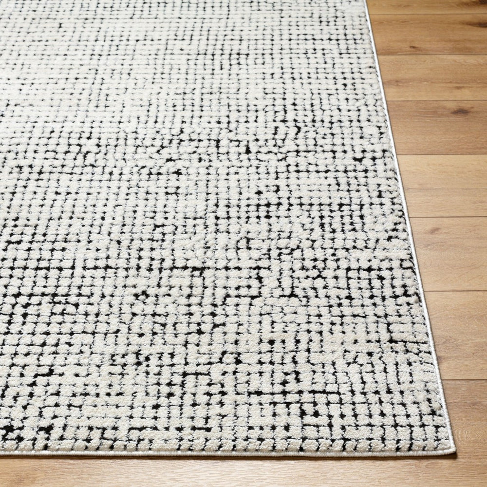 Livabliss Freud High Pile Polyester Area Rug Woven in Turkey for Entryways and Bedside Spaces Ivory, Black 9'2" x 12' FEU2305-9212