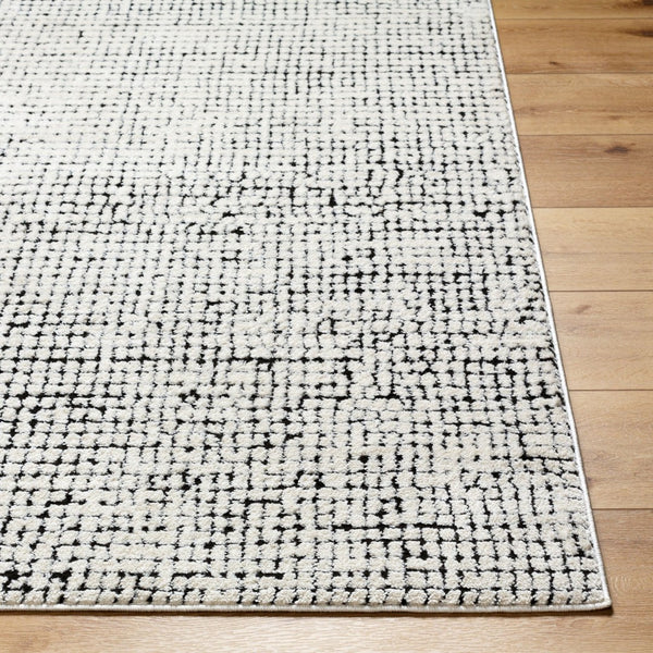 Livabliss Freud High Pile Polyester Area Rug Woven in Turkey for Entryways and Bedside Spaces Ivory, Black 9'2" x 12' FEU2305-9212