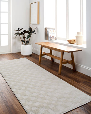 Livabliss Freud Turkish Machine Woven High Pile Runner Rug for Hallway and Entryway White, Ivory 5'3" x 7' FEU2306-537