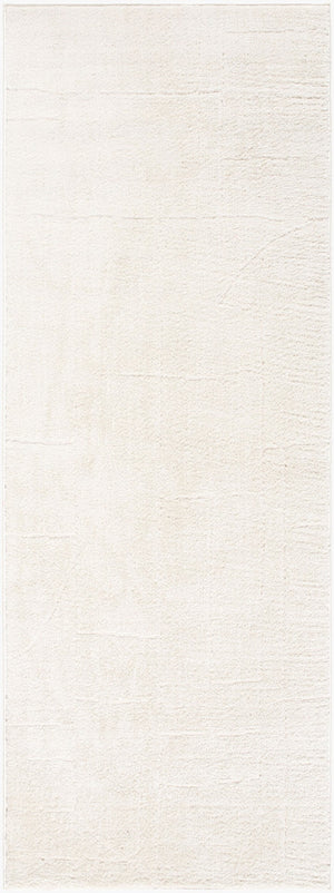 Livabliss Freud Plush Polyester Runner Rug Turkish Woven High Pile Hallway Entryway Accent Ivory, White 2'7" x 7'3" FEU2309-2773