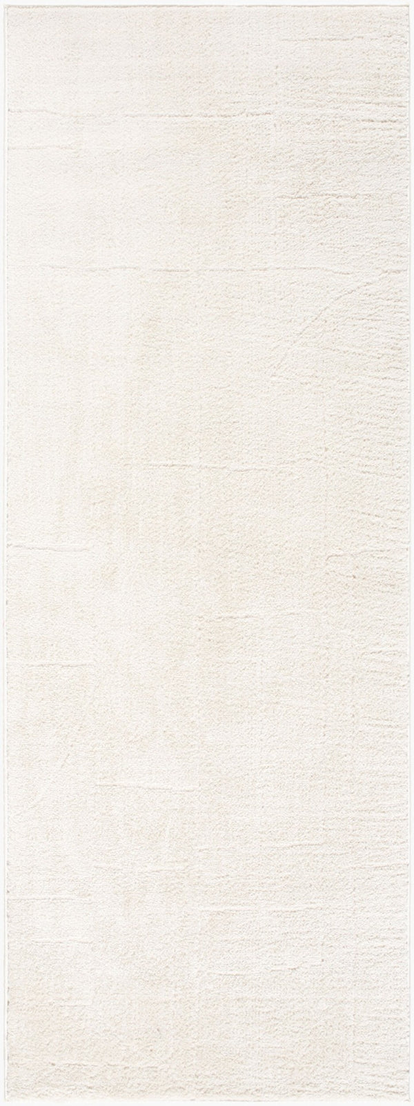 Livabliss Freud Plush Polyester Runner Rug Turkish Woven High Pile Hallway Entryway Accent Ivory, White 2'7" x 7'3" FEU2309-2773
