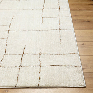 Livabliss Freud Swirl Geometric High Pile Polyester Runner Rug for Hallway or Entryway Ivory, Brown 2'7" x 7'3" FEU2310-2773