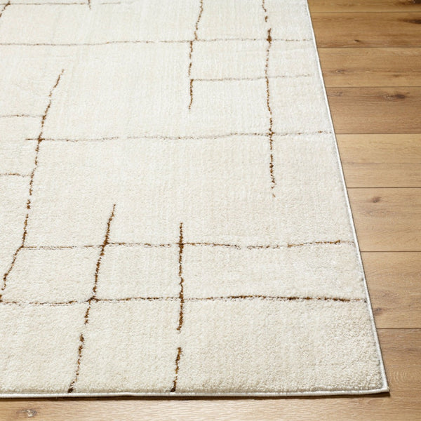 Livabliss Freud Swirl Geometric High Pile Polyester Runner Rug for Hallway or Entryway Ivory, Brown 2'7" x 7'3" FEU2310-2773