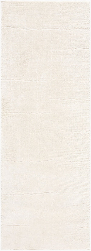 Livabliss Freud Swirling Geometric High Pile Polyester Runner Rug for Hallway or Entryway Ivory, White 2'7" x 7'3" FEU2311-2773