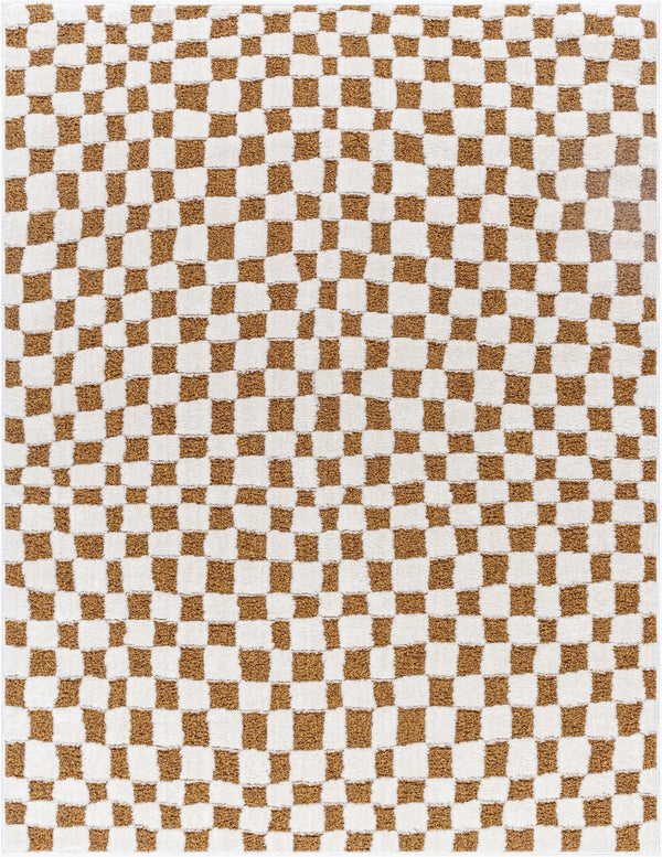 Livabliss Freud Machine Woven Turkish Area Rug High Pile Plush Surface for Living Room Floors Ivory, Brown 6'7" x 9' FEU2317-679