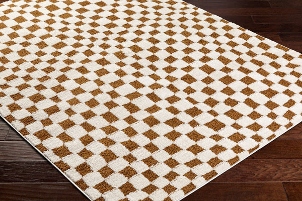 Livabliss Freud Machine Woven Turkish Area Rug High Pile Plush Surface for Living Room Floors Ivory, Brown 6'7" x 9' FEU2317-679