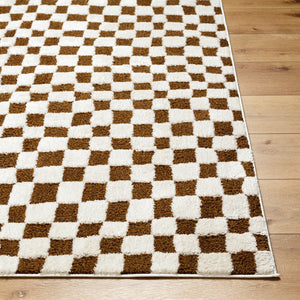 Livabliss Freud Machine Woven Turkish Area Rug High Pile Plush Surface for Living Room Floors Ivory, Brown 6'7" x 9' FEU2317-679
