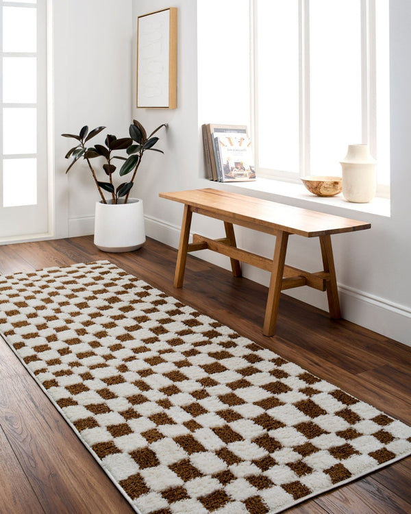 Livabliss Freud Machine Woven Turkish Area Rug High Pile Plush Surface for Living Room Floors Ivory, Brown 6'7" x 9' FEU2317-679